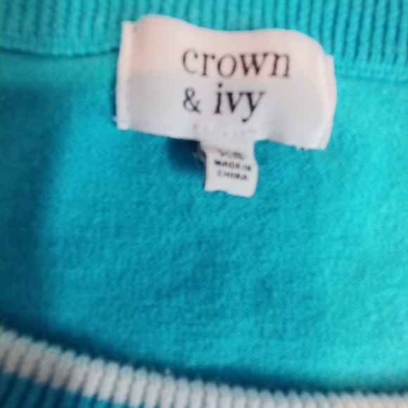 Crown & Ivy Blue Elephant Sweater XS - Picture 4 of 5
